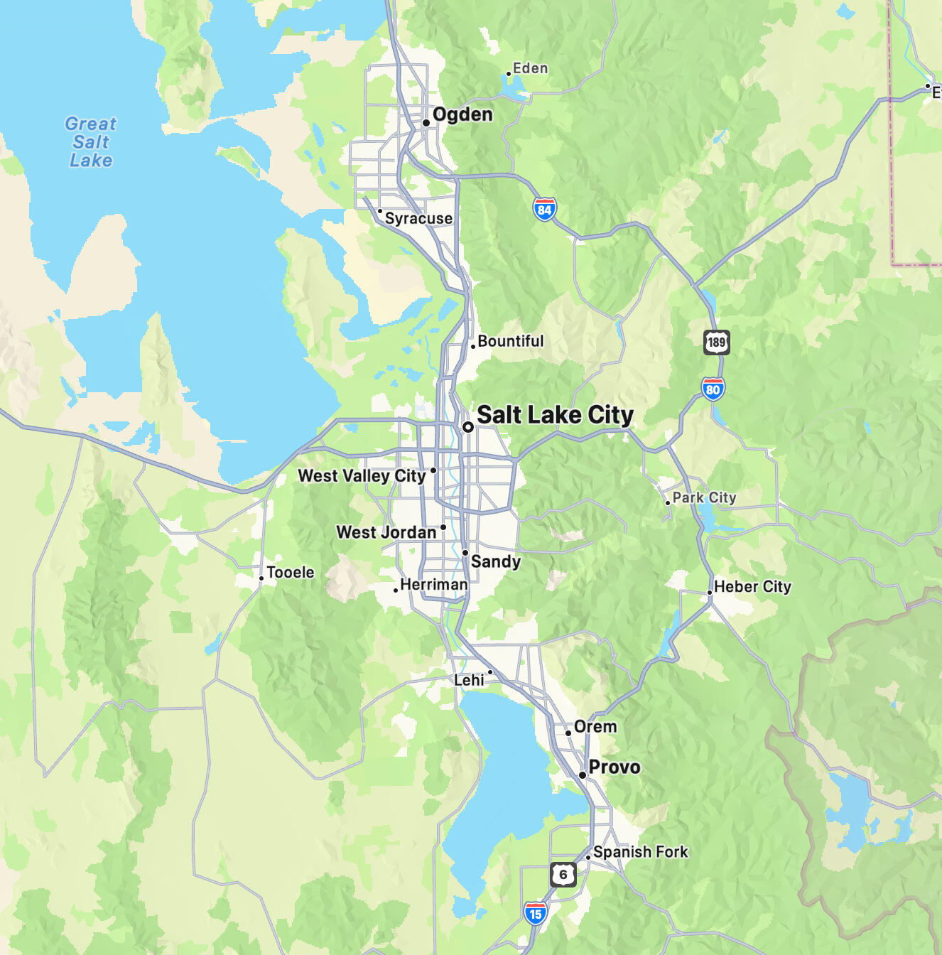 Salt Lake City Service Area Map